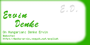 ervin denke business card